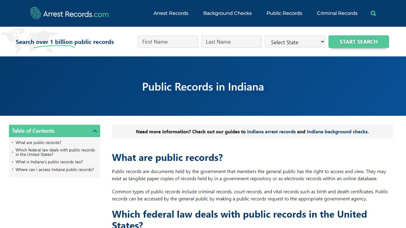 Indiana Public Records - Arrest Records.com